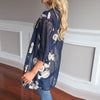 Women Floral Print Beach Chiffon Loose Shawl Kimono Cardigan Top Cover Blouse