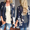 Women Floral Print Beach Chiffon Loose Shawl Kimono Cardigan Top Cover Blouse