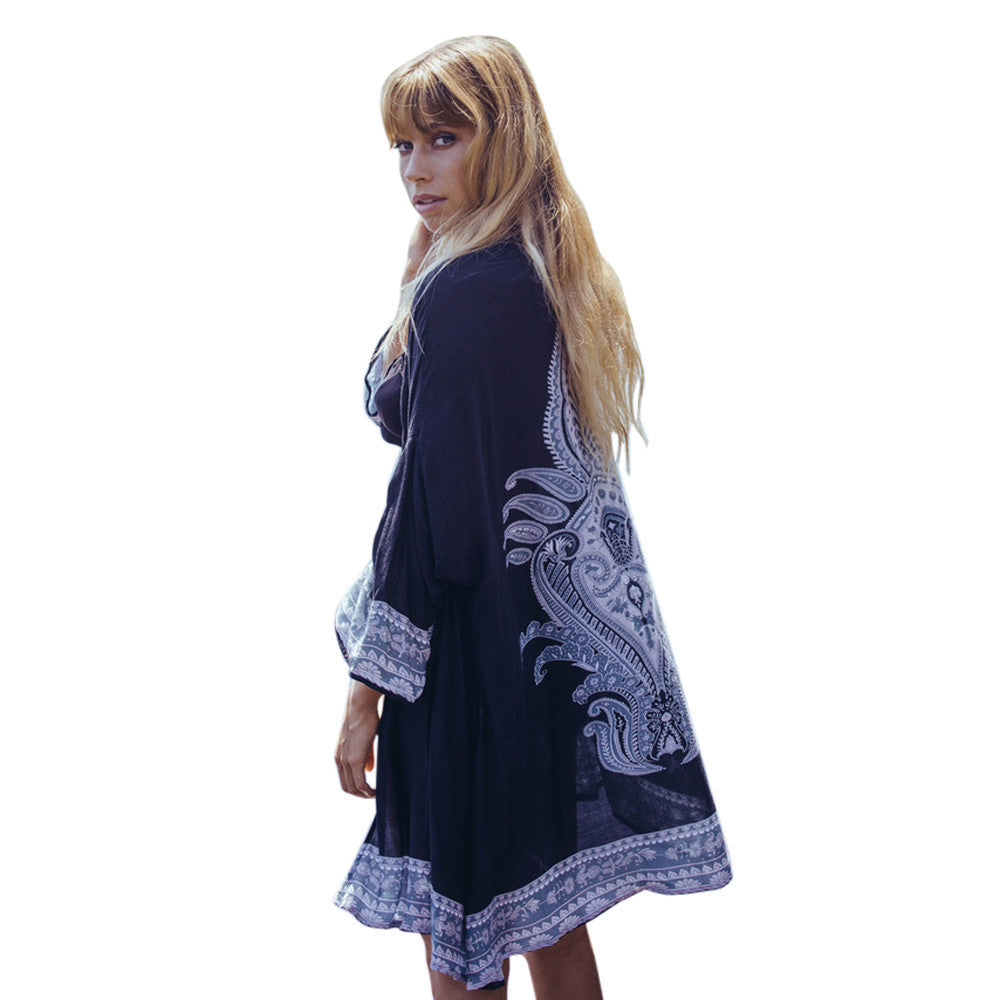 Women's Loose Cover Ups Kimono Cardigan Oversized Summer Chiffon Shawl Blouses