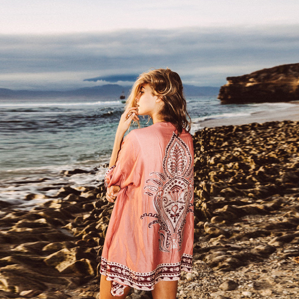 Women's Loose Cover Ups Kimono Cardigan Oversized Summer Chiffon Shawl Blouses