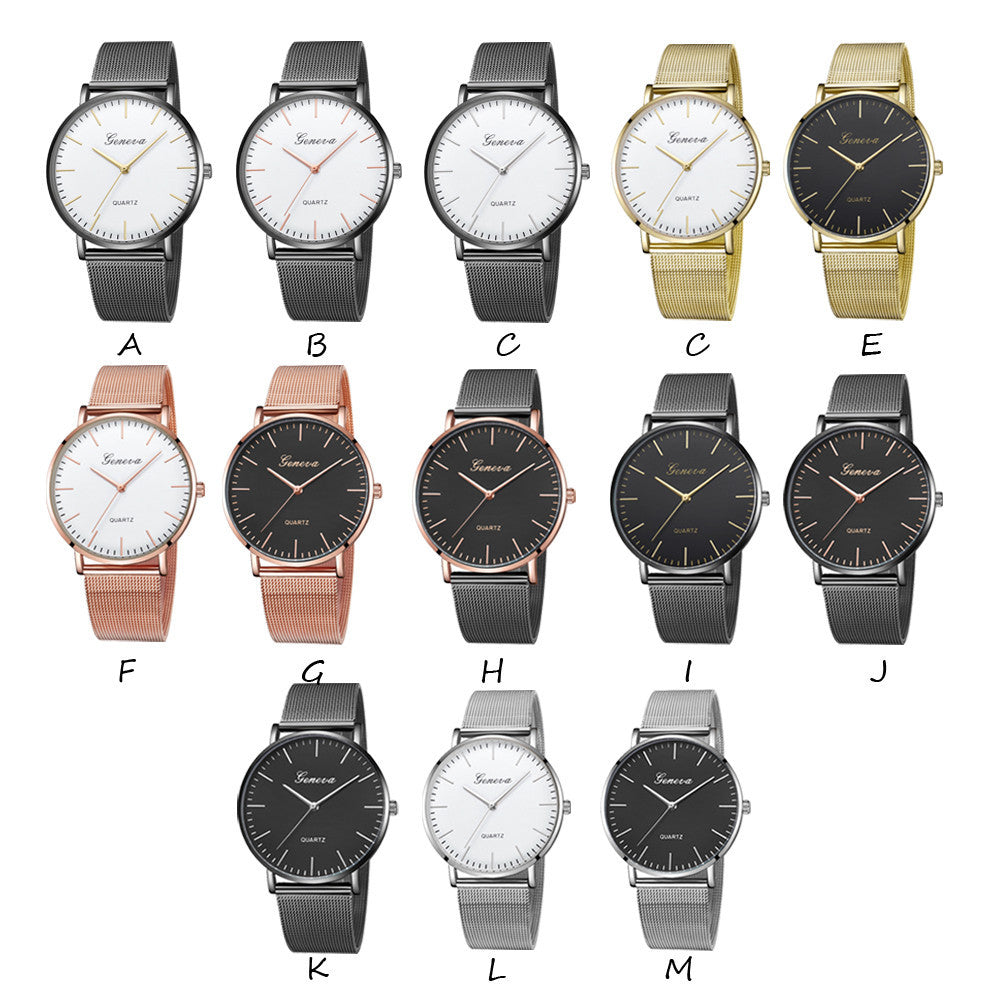GENEVA Womens Classic Quartz Stainless Steel Wrist Watch Bracelet Watches
