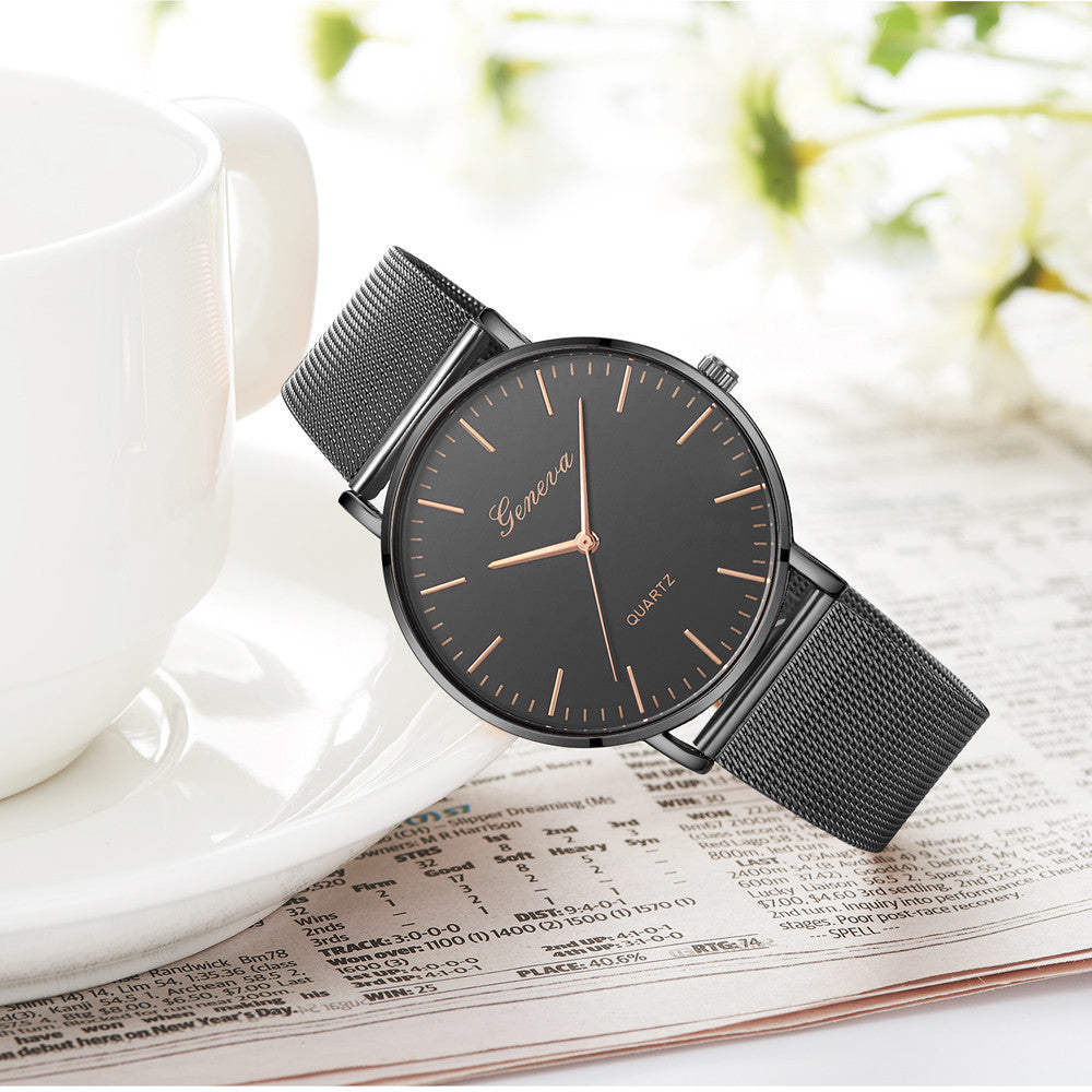 GENEVA Womens Classic Quartz Stainless Steel Wrist Watch Bracelet Watches