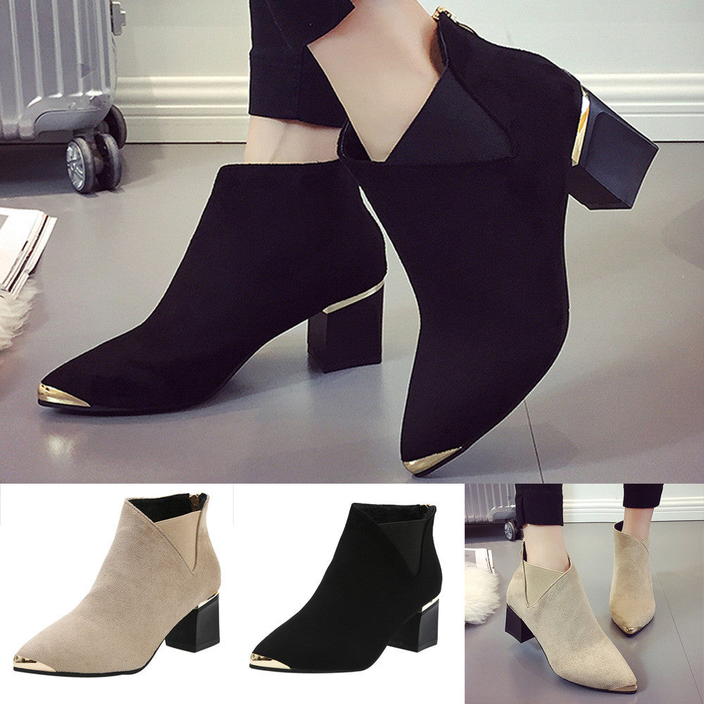 Fashion Women Boots High Heels Women Ankle Boots Sexy Pointed Toe Martin Boots