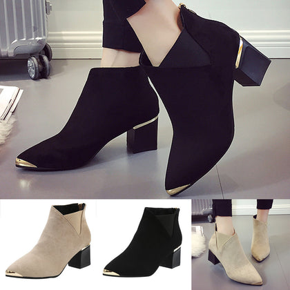 Fashion Women Boots High Heels Women Ankle Boots Sexy Pointed Toe Martin Boots